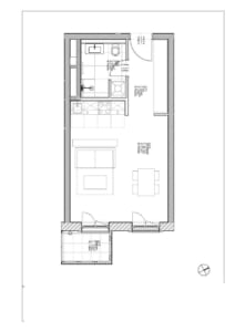 VERMIETET! Neubau 2020 – Ab 15.10.24 schick möbliertes 1-Zimmer Apt mit Balkon & Parkettboden- zentrOstend Lage
