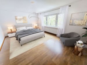 VERKAUFT! Große 4 Zimmer Terrassenwohnung + 2 Bäder + EBK + Kamin + Keller + Garage –