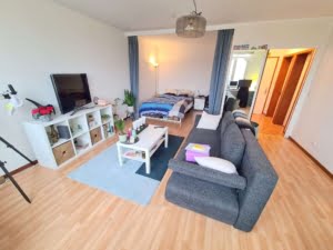 VERMIETET! WOW! TOP SKYLINEBLICK + POOL+SAUNA im Haus! Großes 1 Zimmer Apt. mit Balkon. –