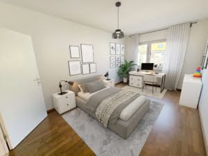 VERKAUFT! Große 4 Zimmer Terrassenwohnung + 2 Bäder + EBK + Kamin + Keller + Garage –