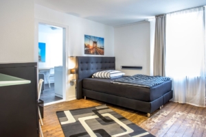 Möbliertes Wohnen auf Zeit! Modern möbliertes 1-Zimmer-Apartment mit Wohnküche – direkt im Ostend – nahe der EZB
