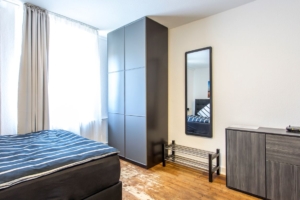 Möbliertes Wohnen auf Zeit! Modern möbliertes 1-Zimmer-Apartment mit Wohnküche – direkt im Ostend – nahe der EZB