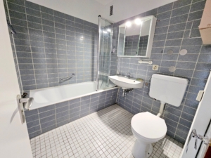 VERMIETET! TOP SKYLINEBLICK + POOL+SAUNA im Haus! Großes 1 Zimmer Apartment mit Balkon. – Sachsenhausen nahe Lokalbahnhof