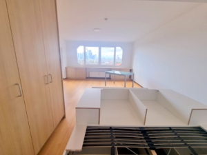 VERMIETET! WOW! TOP SKYLINEBLICK + POOL+SAUNA im Haus! Großes 1 Zimmer Apt. mit Balkon. – Sachsenhausen nahe Lokalbahnhof