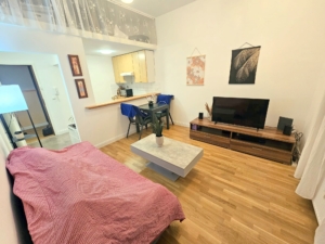 VERMIETET! Möbliertes Wohnen auf Zeit: Schick möbliertes 2-Zimmer Apt mit Franz. Balkon & Parkettboden- zentr. Ostend Lage