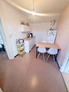 VERMIETET! Altbaucharme pur.: Gemütliches 1 Zimmer Apartment im DG + Wohnküche – zentral im Ostend