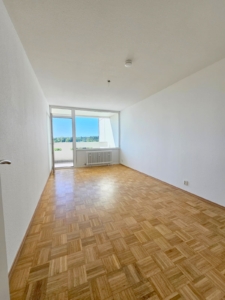 VERMIETET! Ganz oben mit tollem Blick! Neu Renoviert! 3 sonnige Zimmer mit Süd- Balkon + neuer Einbauküche + TG Platz in Oberrad!