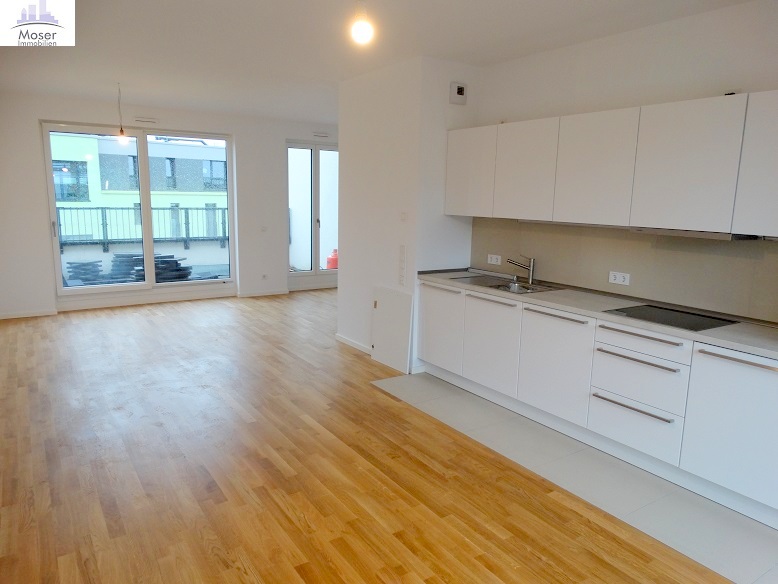 Neubau in 2020! Große 2-Zimmer Penthouse mit 2 Terrassen, Parkett, Einbauküche- zentr. Ostend Lage