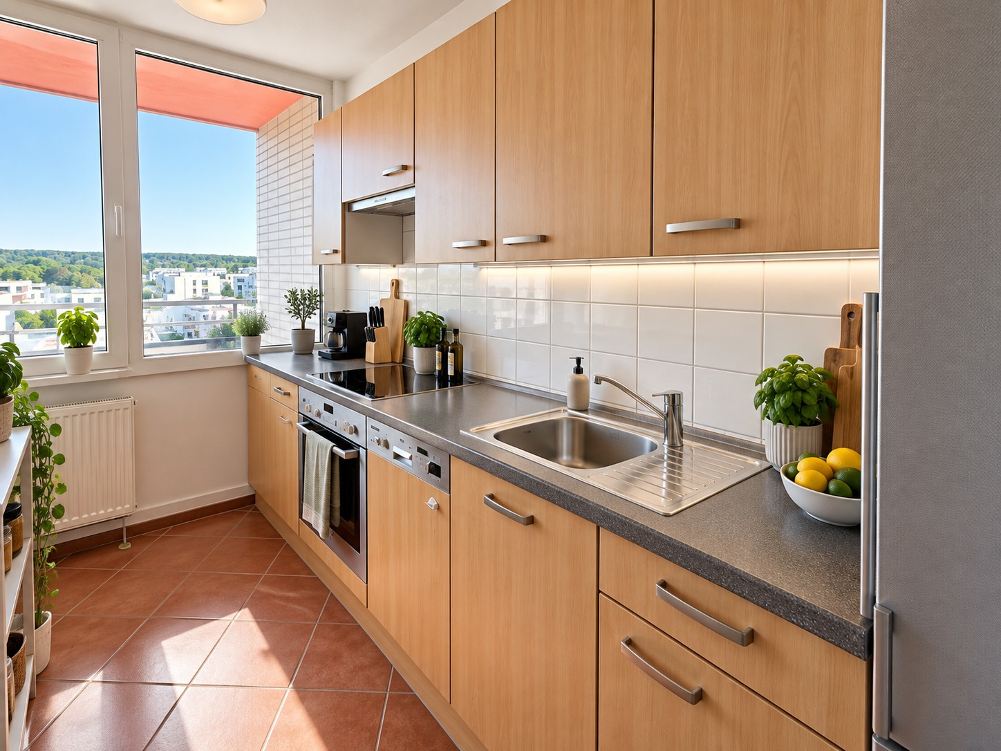Schicke + lichtdurchflutete 2 Zimmer Wohnung mit großem Südbalkon – Sachsenhausen + POOL+SAUNA im Haus!