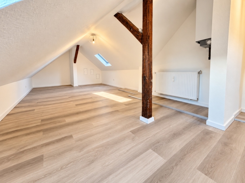 Altbaucharme ganz oben + mitten im Leben von Alt-Sachsenhausen: Komplett neu renoviert! Skylineblick inkl! 5 Zimmer Maisonette mit Dachterrasse